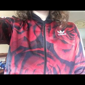 Floral Adidas Zip Up Hoodie